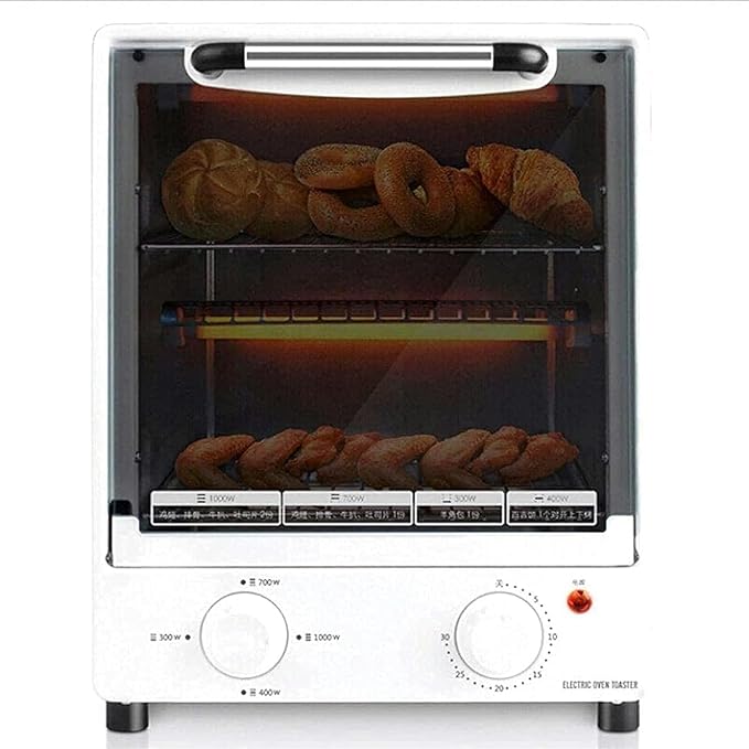 AMNOOL Tabletop Electric Oven Mini Pizza Oven 1000W Convection Oven Minute Timer Can Fry Eggs Automatic Ring Reminder Aesthetic and Practical-1*
