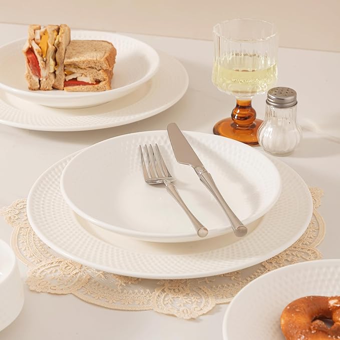 Dinnerware sets plates and bowls sets modern platesCeramic Dinnerware Sets12 Pieces Porcelain Lightweight PlatesScratch Resistant Dish Set (style - 11 4 - Set (12pcs))
