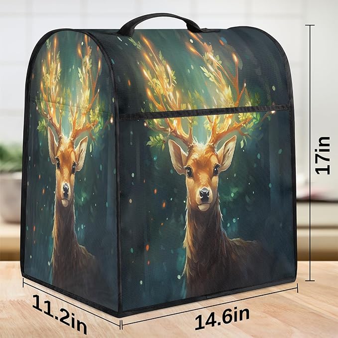 cfpolar Kitchen Aid Mixer Cover Compatible with 6-8 Quarts Animals Deer Christmas Stand Mixer Cover Kitchen Aid Mixers Accessories Appliance Organizer Bag Dust Covers with Zipper Pocket