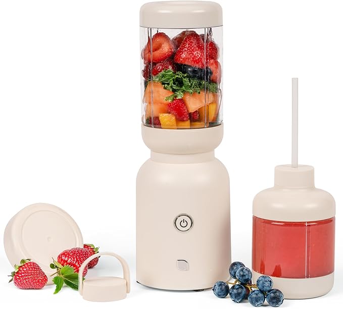 WILLOW Eco Series Warrior Blender Compact Personal Blender for Smoothies Shakes &amp Ice Crushing One-Button-Operation Smoothie Maker 600 Watt Base Includes 30 OZ Cup + To-Go Cup with 2 Lids