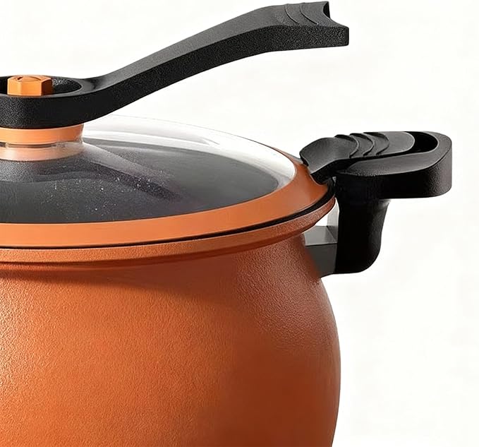 Non-Stick Pressure Pot Steam Vent 28X28X15.5CM Large Rice Cooker Transparent Lid Cookware Easy Clean For Cooking Canning Steam Rice Baking Bean Halloween Thanksgiving