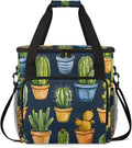 Potted Cactus Coffee Maker Travel Bag for Keurig K-Mini/K-Mini Plus Insulated Waterproof Tote with Pockets for K-Cup Portable Single-Serve Brewer Case