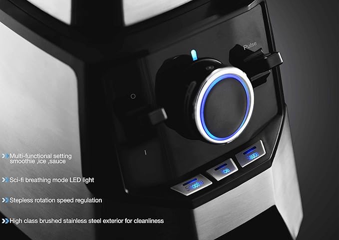HiCFM Blender 70 Oz Tritan Jar 2000 Watts 3 Functions for Smoothies Ice Sauce with Autonomous Clean Stainless Steel Blade &amp Wave Action System