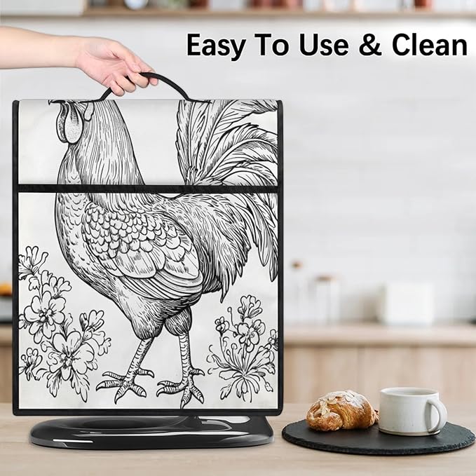 cfpolar Kitchen Aid Mixer Cover Compatible with 6-8 Quarts Animal Chicken Flower Retro Stand Mixer Cover Kitchen Aid Mixers Accessories Appliance Organizer Bag Dust Covers with Zipper Pocket