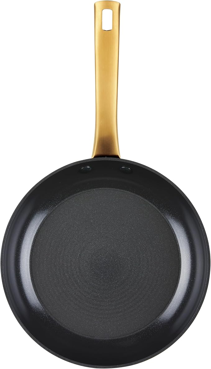 Farberware Forged Induction Ceramic Nonstick Pots and Pans Set with Lids and Kitchen Cooking Tools - Dishwasher Safe Suitable for All Stovetops 12 Piece Cookware Set - Black and Gold