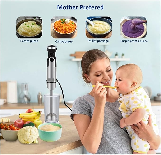 Fit for 5-in-1 Immersion Hand Blender Mixer with Grinder Chopper Whisk and Smoothie Cup