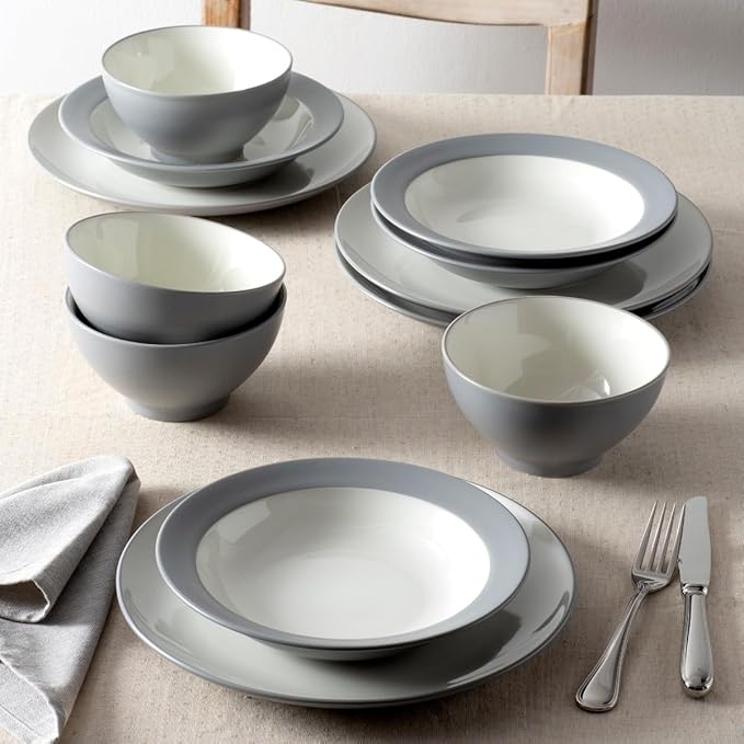 Noritake Colorwave Slate 12-Piece Coupe Dinnerware Set Service for 4