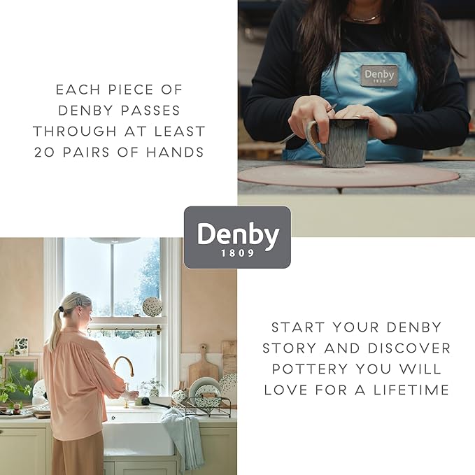 Denby - Elements Stone White Dinner Set For 4-12 Piece Ceramic Tableware Set - Dishwasher Microwave Safe Crockery Set - 4 x Dinner Plates 4 x Medium Plates 4 x Cereal Bowls