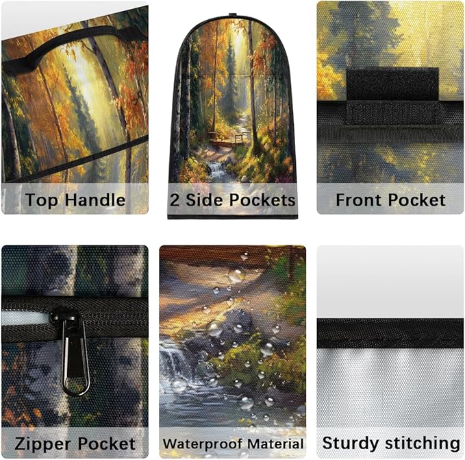 cfpolar Kitchen Aid Mixer Cover Compatible with 6-8 Quarts Forest Maple Stream Stand Mixer Cover Kitchen Aid Mixers Accessories Appliance Organizer Bag Dust Covers with Zipper Pocket