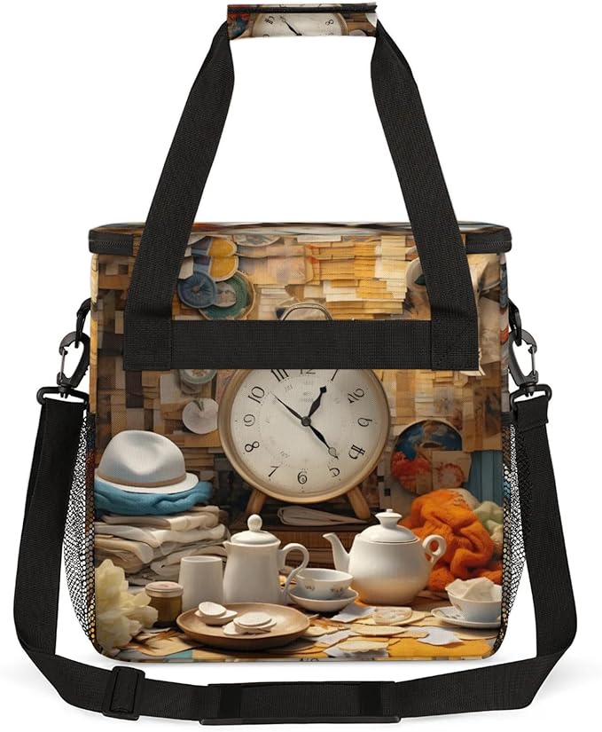 Coffee Time Coffee Maker Travel Bag for Keurig K-Mini/K-Mini Plus Insulated Waterproof Tote with Pockets for K-Cup Portable Single-Serve Brewer Case