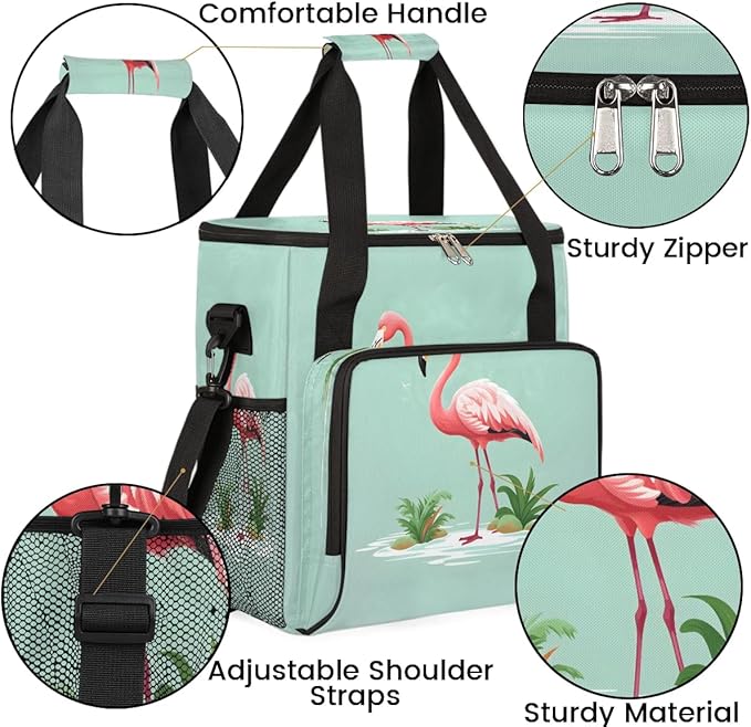 Flamingo Printed Coffee Maker Carrying Bag for Keurig K-Mini or K-Mini Plus Storage Portable Coffee Maker Travel Bag