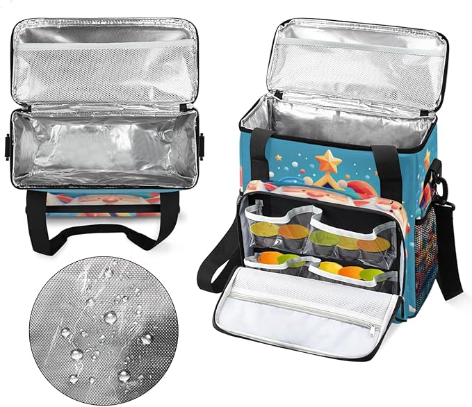 Fantastic Santa Claus Coffee Maker Carrying Bag Colorful Santa Claus Travel Storage Bag Compatible with K-Mini or K-Mini Plus Single Serve Coffee Brewer Carrying Case with Pockets &amp Shoulder Str