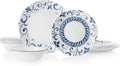 Corelle 12-Piece Dinnerware Set Service for 4 Chip Resistant Glass Artemis Vitrelle