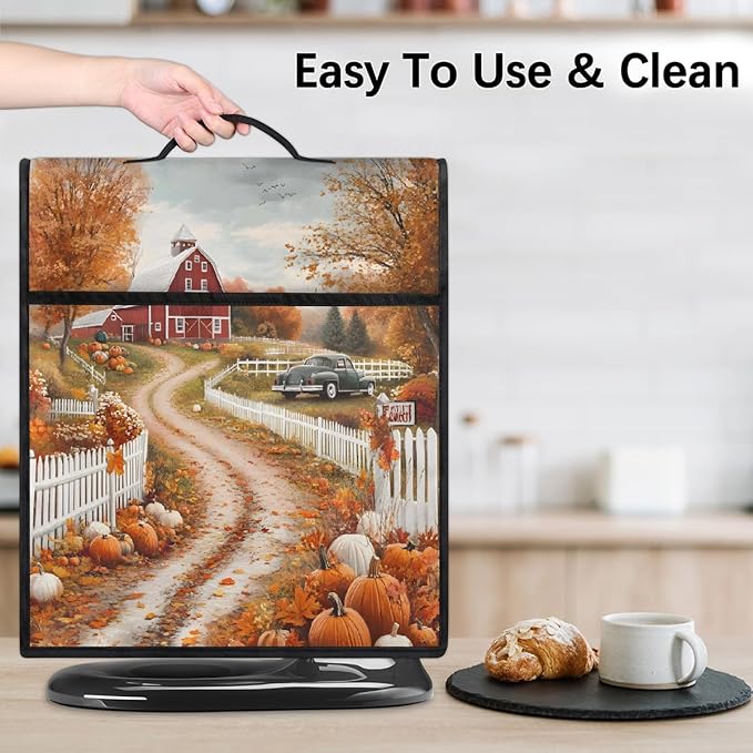 cfpolar Kitchen Aid Mixer Cover Compatible with 6-8 Quarts Pumpkin Castle Autumn Stand Mixer Cover Kitchen Aid Mixers Accessories Appliance Organizer Bag Dust Covers with Zipper Pocket