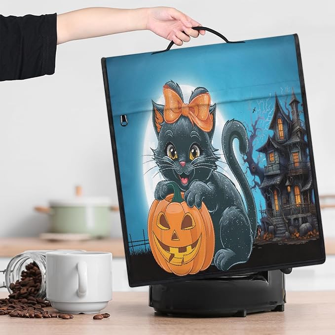 cfpolar Kitchen Aid Mixer Cover Compatible with 6-8 Quarts Halloween Black Cat Pumpkin Stand Mixer Cover Kitchen Aid Mixers Accessories Appliance Organizer Bag Dust Covers with Zipper Pocket