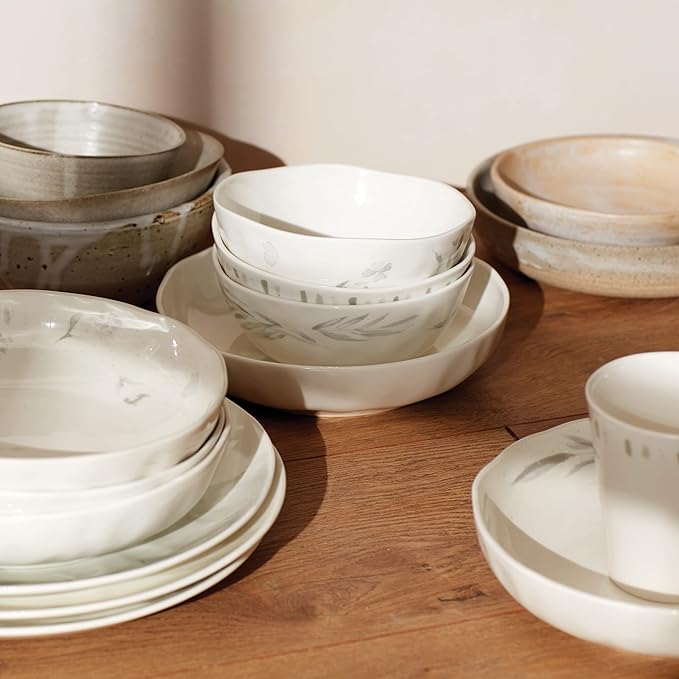 Lenox 894223 Oyster Bay 12-Piece Dinnerware Set Service For 4 White