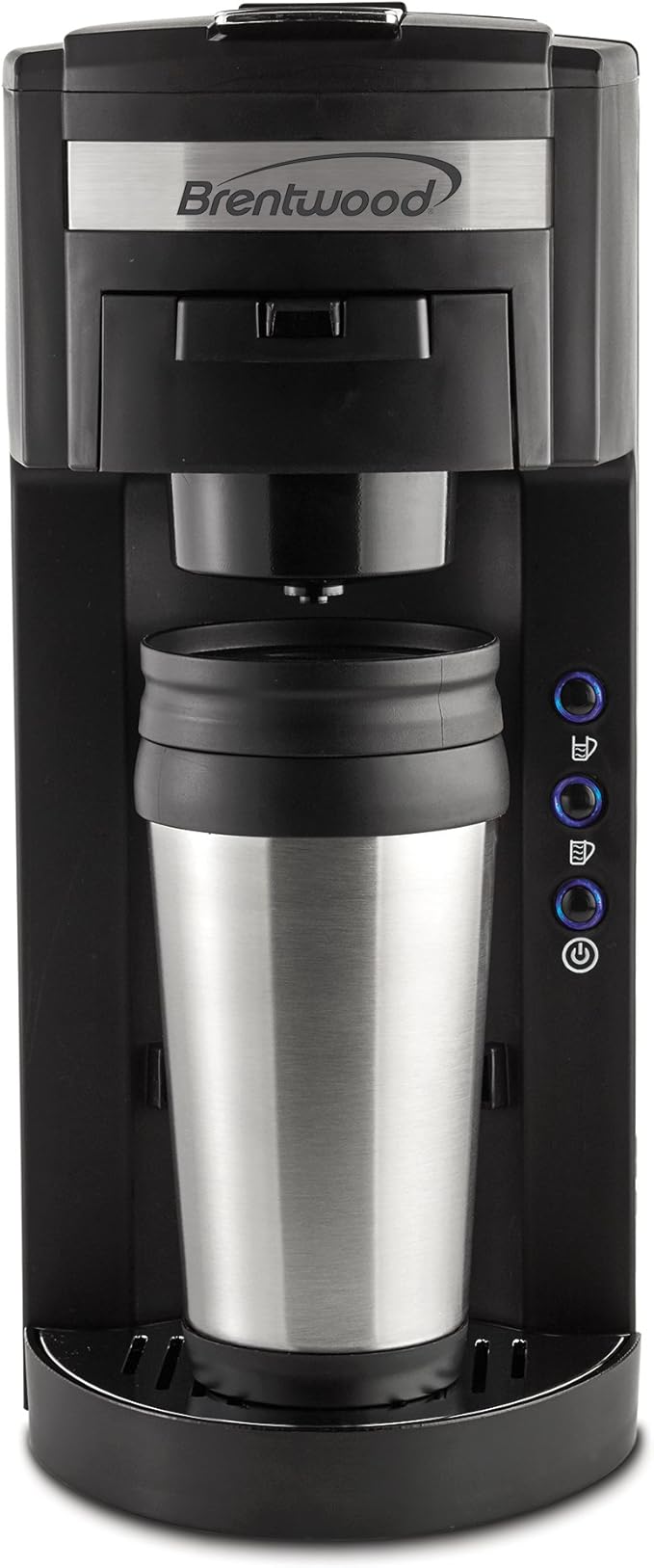Brentwood TS-114 Coffee Maker with Travel MugK-Cup Single ServeBlack