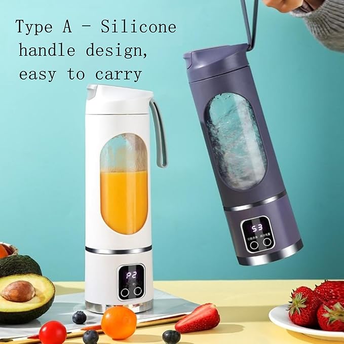 New wireless portable household juicer juicing cup USB charging small juicer (A-White)