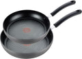 T-fal Ultimate Hard Anodized Nonstick Fry Pan Set 2 Piece 10 12 Inch Oven Broiler Safe 400F Cookware Pots and Pans Set Non Stick Kitchen Frying Pans Cooking Skillets Dishwasher Safe Grey