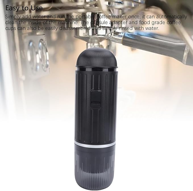Brrnoo Portable Coffee Maker Portable Maker Machine with Spoon Capsule Box 2 in 1 19BAR Pressure Electric Heating Travel Coffee for Camping Hiking Office Use