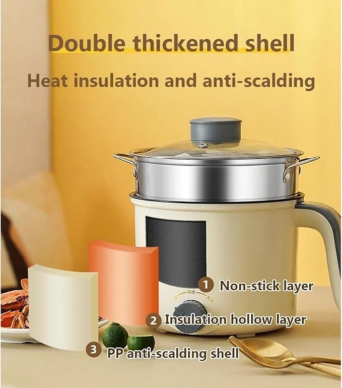 GRFIT 1.8L Household Electric Rice Cooker Pot Skillet Non-stick Liner Multifunction Rice Cooker Food Steamer Hot pot Boil Cup (Color : Yellow) jinyi2016SHOP-1998