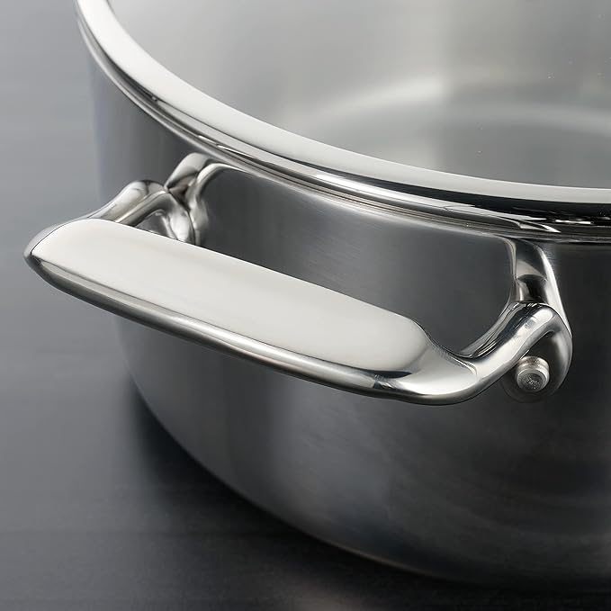 Tramontina Tri-Ply Clad Stainless Steel 6-Quart Saute Pan with Glass Lid Induction-Ready Cooking Pan Dishwasher-Safe NSF-Certified