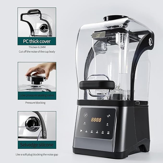 Smoothie Blender1800W Commercial Countertop Multiple Speed Smoothie Blender1.6L High Speed Smoothie MakerHousehold Quiet Blenderfor Puree Crush Ice Smoothies