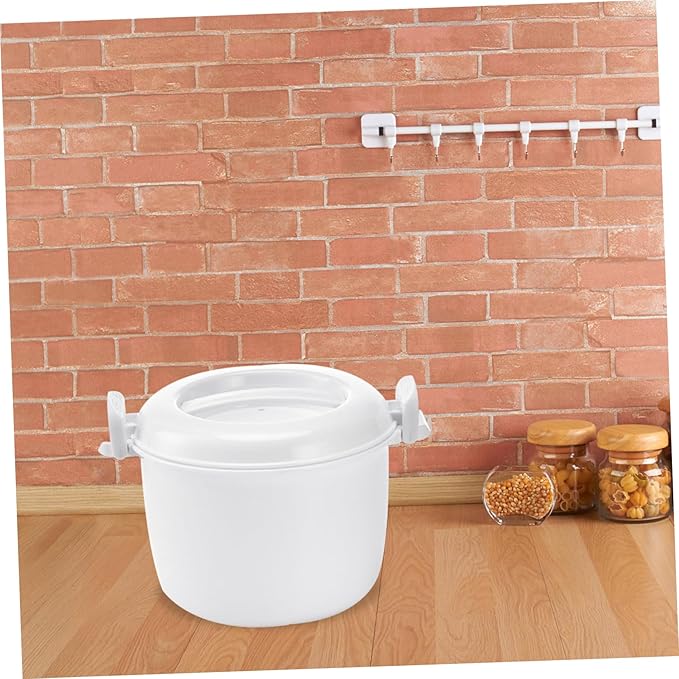 Rice Cooker Rice Maker for Microwave Food Storage Bowl Microwave Bowl with Lid Microwave Rice Pots Microwave Rice Cooking Microwave Steamer Basket Travel Pasta Insulation Plastic