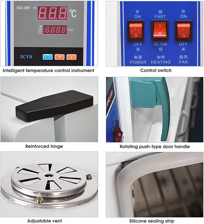 Electric Heating Constant Temperature Blast Drying Oven Laboratory Test High Temperature Small Oven Oven Industrial Dryer 300 Degree CThermostat Control and Led Display16L