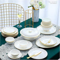 Dinnerware Sets Dish Set 36Pcs Ceramic Dinnerware Set Bone China Tableware Dishes Plates Ceramic Combination Dinner Service Set Porcelaine Service for 6