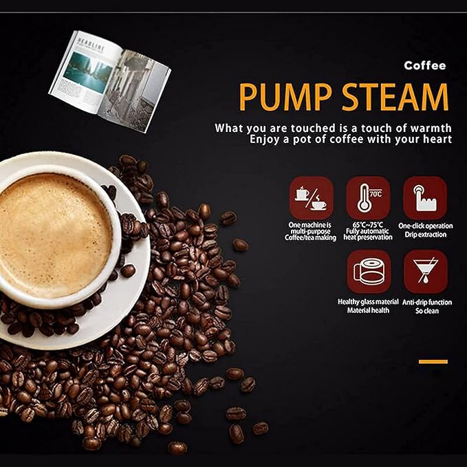 Steam Type Coffee Machine Espresso Machine With Milk Frother 800W Ideal For Cappuccinos &amp Lattes Anti-drip Function Overheating Protection
