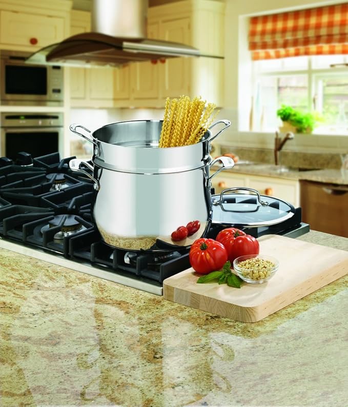 Cuisinart Contour Stainless 6-Quart 3-Piece Pasta Pot with Cover