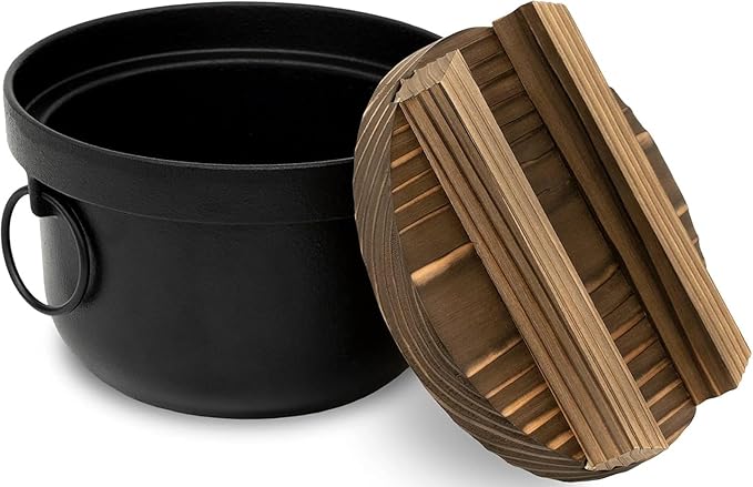 Ikenaga Iron Works Delicious Rice Iron Pot Black 2 Pieces