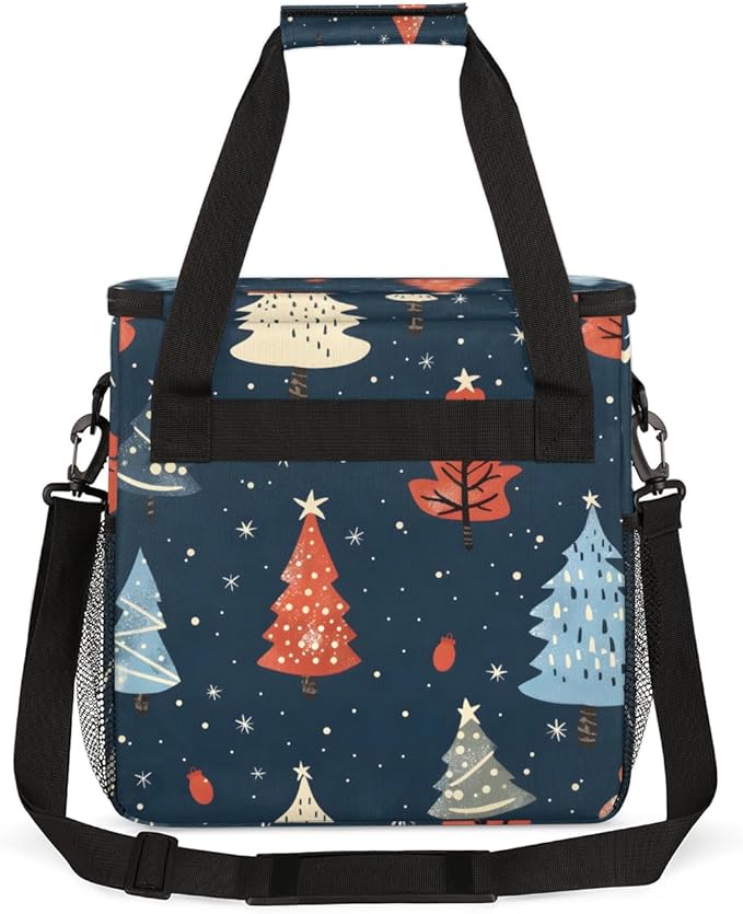 Modern Xmas Tree Coffee Maker Carrying Bag Portable Travel Storage Tote Bag Compatible with K-Mini or K-Mini Plus Single Serve Coffee Brewer Carrying Case with Multiple Pockets &amp Shoulder Strap