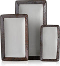 Stone Lain Lucy Porcelain 3-Piece Rectangle Serving Plate Set Beige