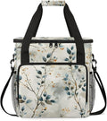 Branch Leaves Coffee Maker Travel Bag for Keurig K-Mini/K-Mini Plus Insulated Waterproof Tote with Pockets for K-Cup Portable Single-Serve Brewer Case
