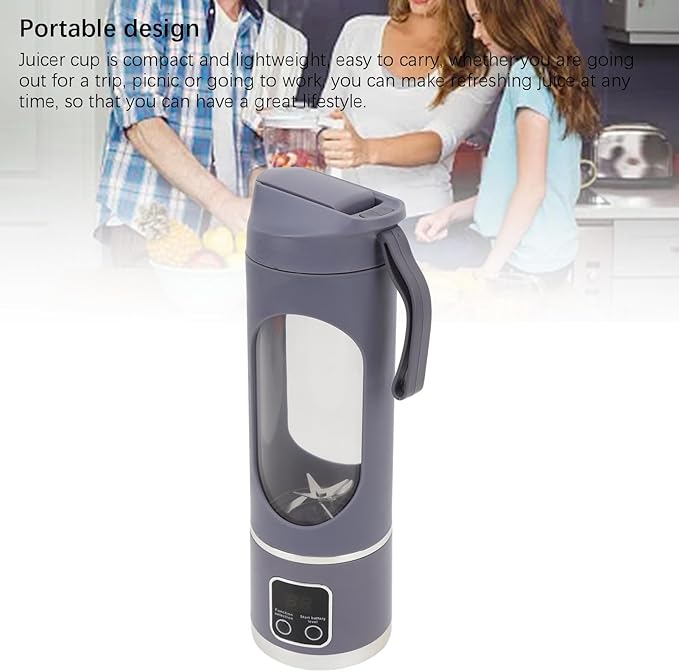 Portable Blender Portable Juicer Cup Quiet Mini Travel Blender with Stainless Steel Blade Rechargeable 450ml Blender Cup for Home Dishwasher Parts