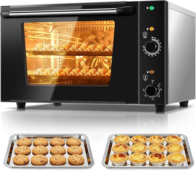 FOHERE Commercial Convection Oven - 50 Qt Large Capacity Electric Oven for Restaurant/Cafe/Food Industry Black