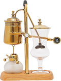 Belgian Belgium Luxury Royal Family Balance Syphon Siphon Coffee Maker Vacuum Brewing System Vintage Classic Retro Luxury Exquisite Design Coffee Maker 400 ml (Gold)
