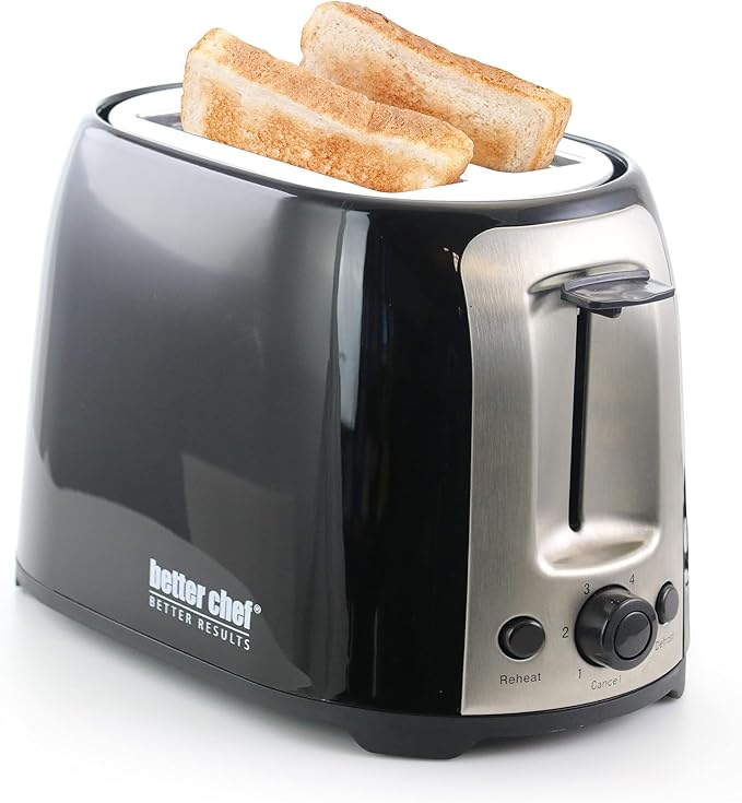 Unknown1 Cool Touch Wide-Slot Toaster- Black Removable Crumb Tray