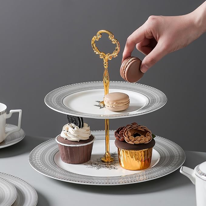 European Style Dinnerware Set Service for 4 Bone China Dinnerware Sets Unbreakable Porcelain Dinner Sets Coffee Cup and Saucer Tableware Set Steak Dinner Plates Dish Set Love in Winte-003