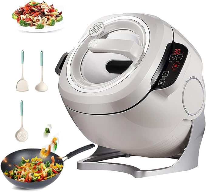 Automatic Cooking Pot Fried Rice Machine Portable Automatic Cooking Pot/Touch Control 3-Level Gear Adjustment Drum Cooking With 3 Cooking Utensils - For Stir FryingStewingCooking