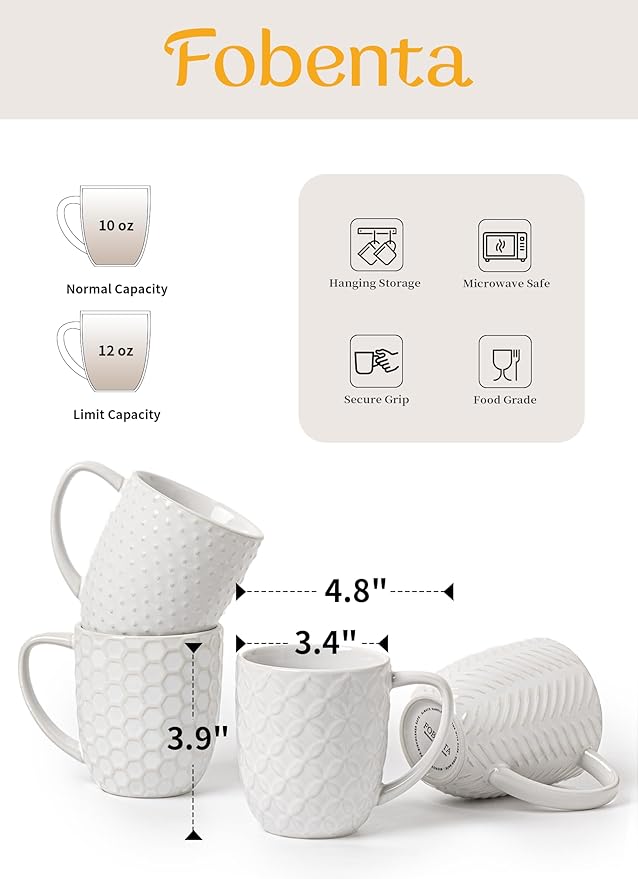32-Piece Stoneware Dinnerware Set with Mugs Service for 8 – Stylish &amp Durable Tableware for Family Meals Chip-Resistant &amp Stackable