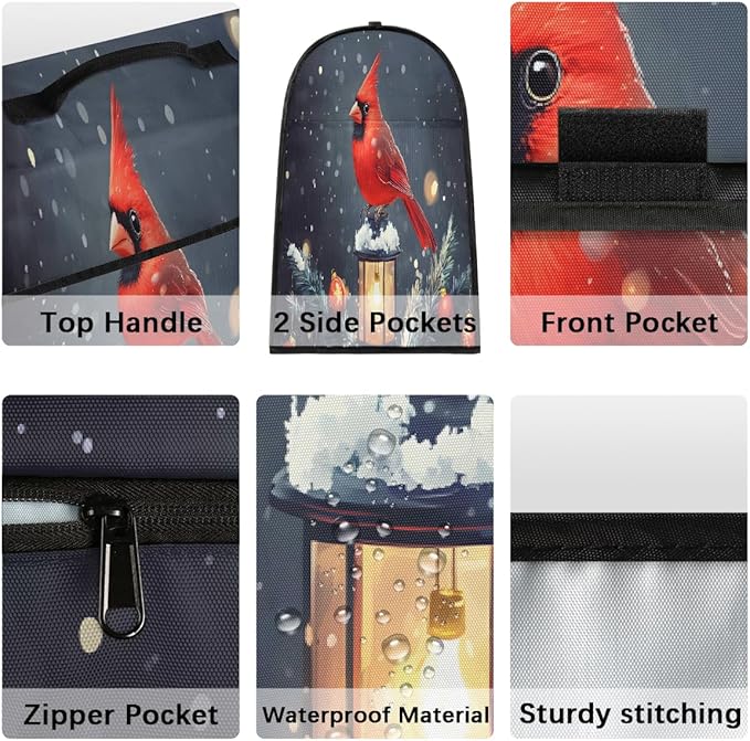 cfpolar Kitchen Aid Mixer Cover Compatible with 6-8 Quarts Xmas Cardinal Christmas Stand Mixer Cover Kitchen Aid Mixers Accessories Appliance Organizer Bag Dust Covers with Zipper Pocket