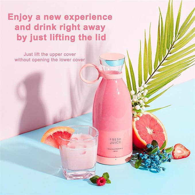 Juicengo Portable Blender – 2-in-1 design with wireless charging self-cleaning function and a high-power motor. Perfect for smoothies and on-the-go use (White)