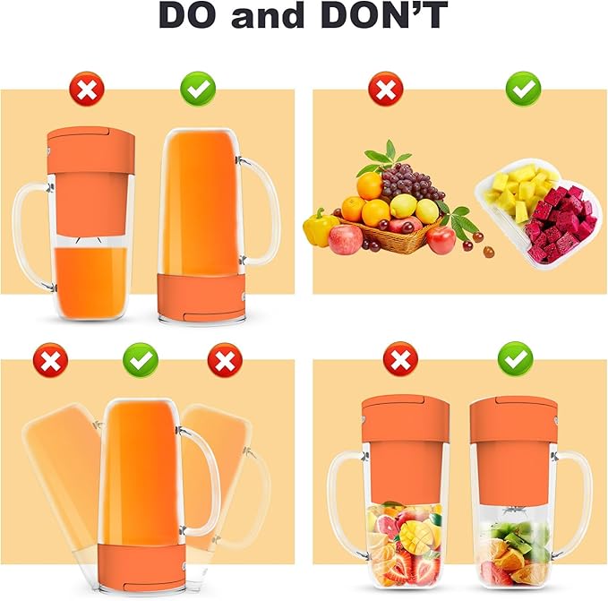Portable Blender 10 oz Mini Personal Blender for Smoothies Fruits and Veggies with Rechargeable USB Easy to Clean suitable for Traveling or Camping