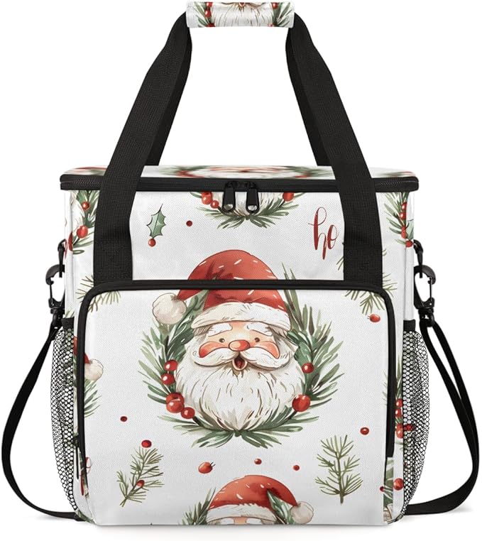 Cute Santa Claus Coffee Maker Carrying Bag Abstract Santa Claus Travel Storage Bag Compatible with K-Mini or K-Mini Plus Single Serve Coffee Brewer Carrying Case with Pockets &amp Shoulder Strap