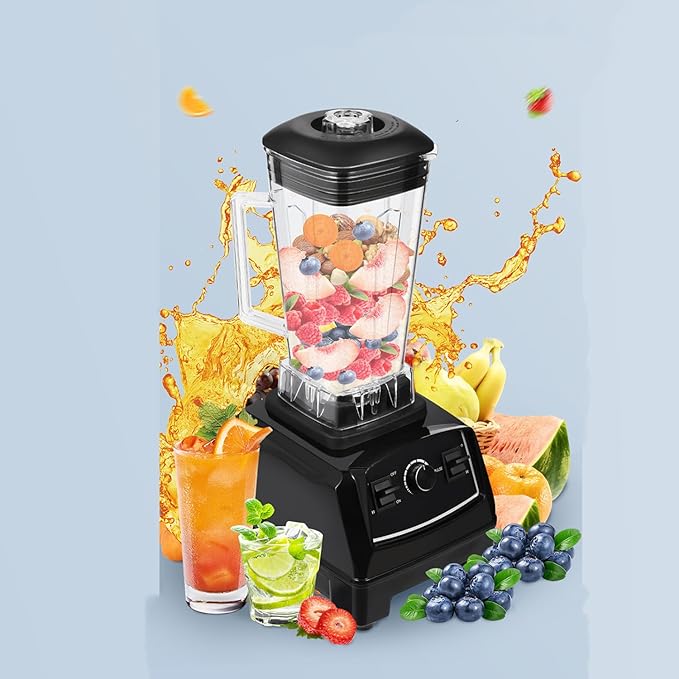 2200W 110V Professional Power BlenderCountertop Smoothie Mixer 2L Heavy Duty BlenderJuicerAdjustable Speed Food Fruit Ice Crushing Machine for Home Bar Restaurant Hotel CafeBlack