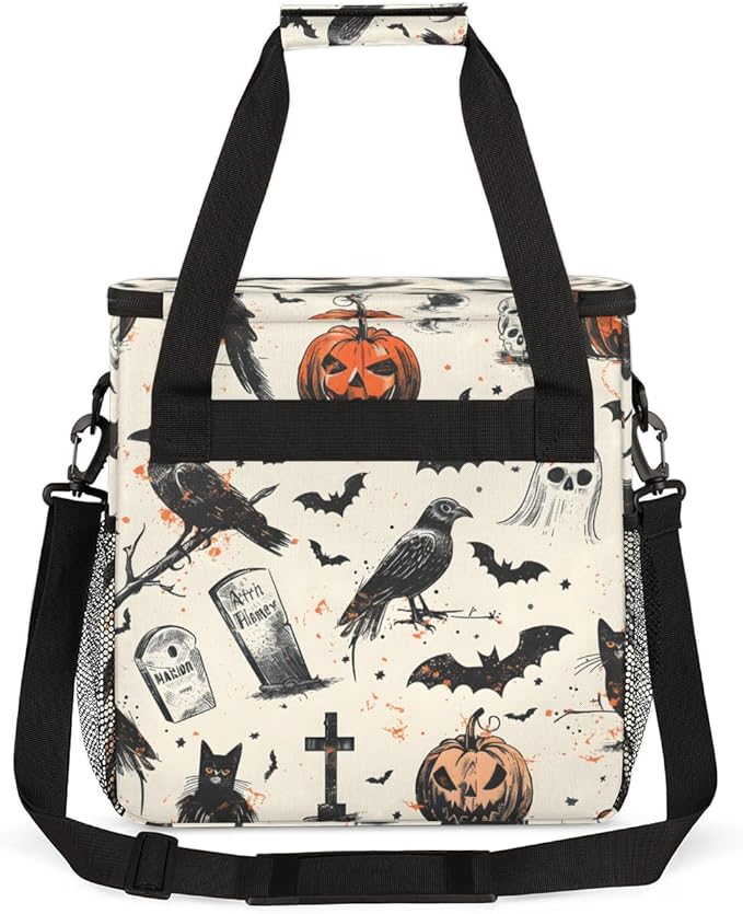 Retro Pumpkin Coffee Maker Carrying Bag Cute Pumpkin Travel Storage Bag Compatible with K-Mini or K-Mini Plus Single Serve Coffee Brewer Carrying Case with Multiple Pockets &amp Shoulder Strap