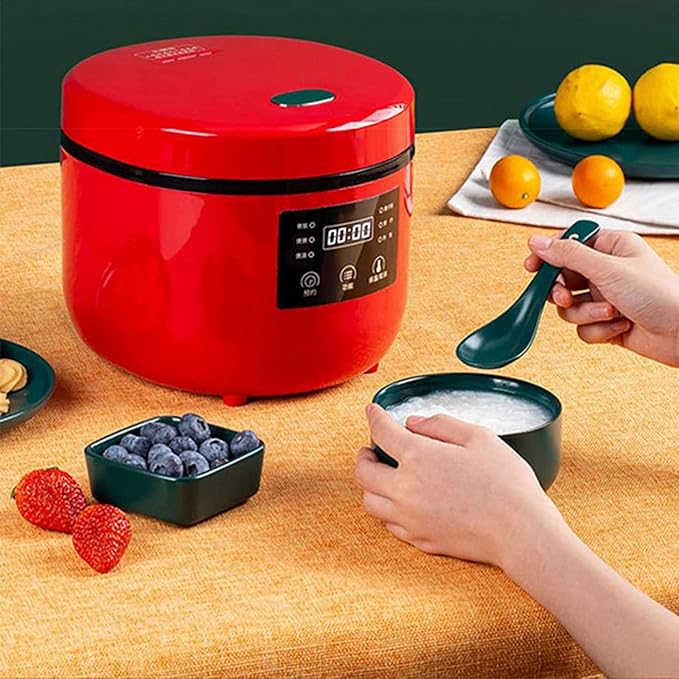 Mini 2L Smart Rice Cooker Round Electric De-Sugar Rice Cooker Steamer Multifunctional Student Cooking Kitchen Cooking (#1) (1)